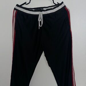 Men's Black Joggers with Red Stripes